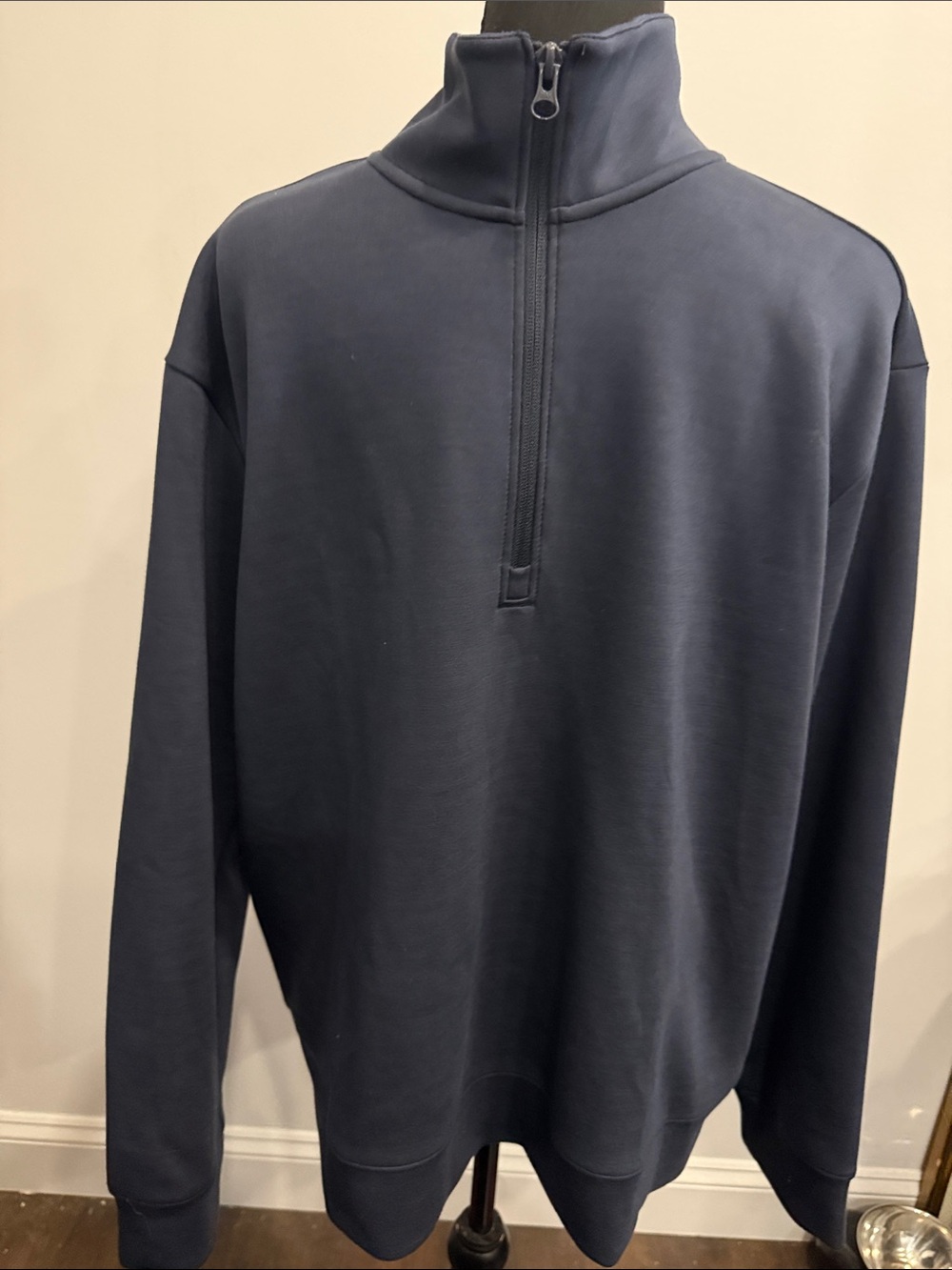 all in motion Men's Navy Zip Mock Neck Pullover